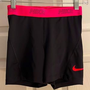 Nike Pro shorts, black and hot pink- size xs